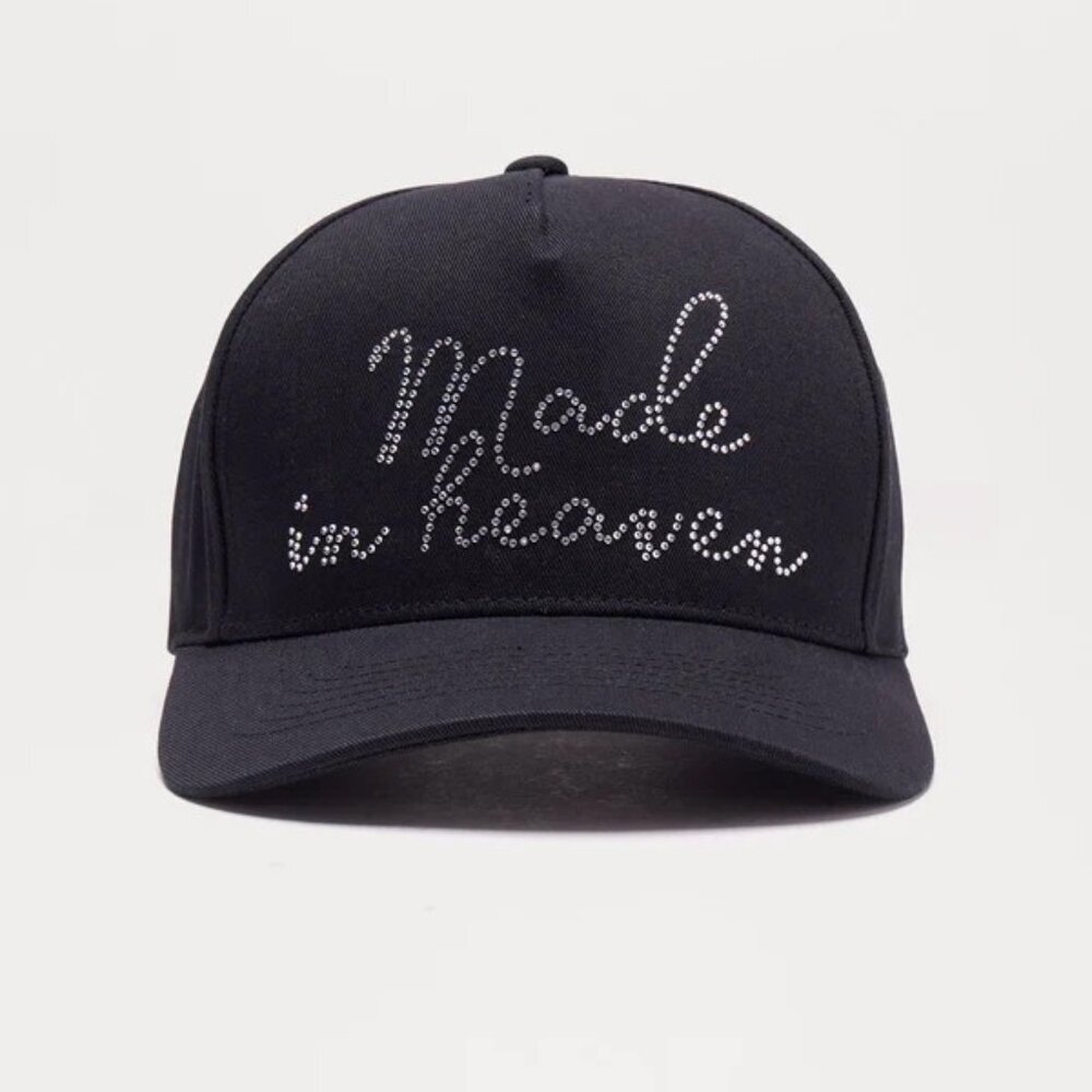 NEW! Black Cap with Rhinestone Design - Picture 2 of 3